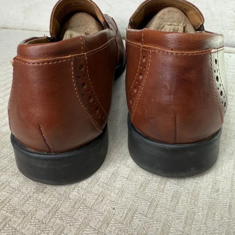 Stacy Adams Brown Leather Mens Dress Shoes Size 11M slip- on loafer - Picture 3 of 9